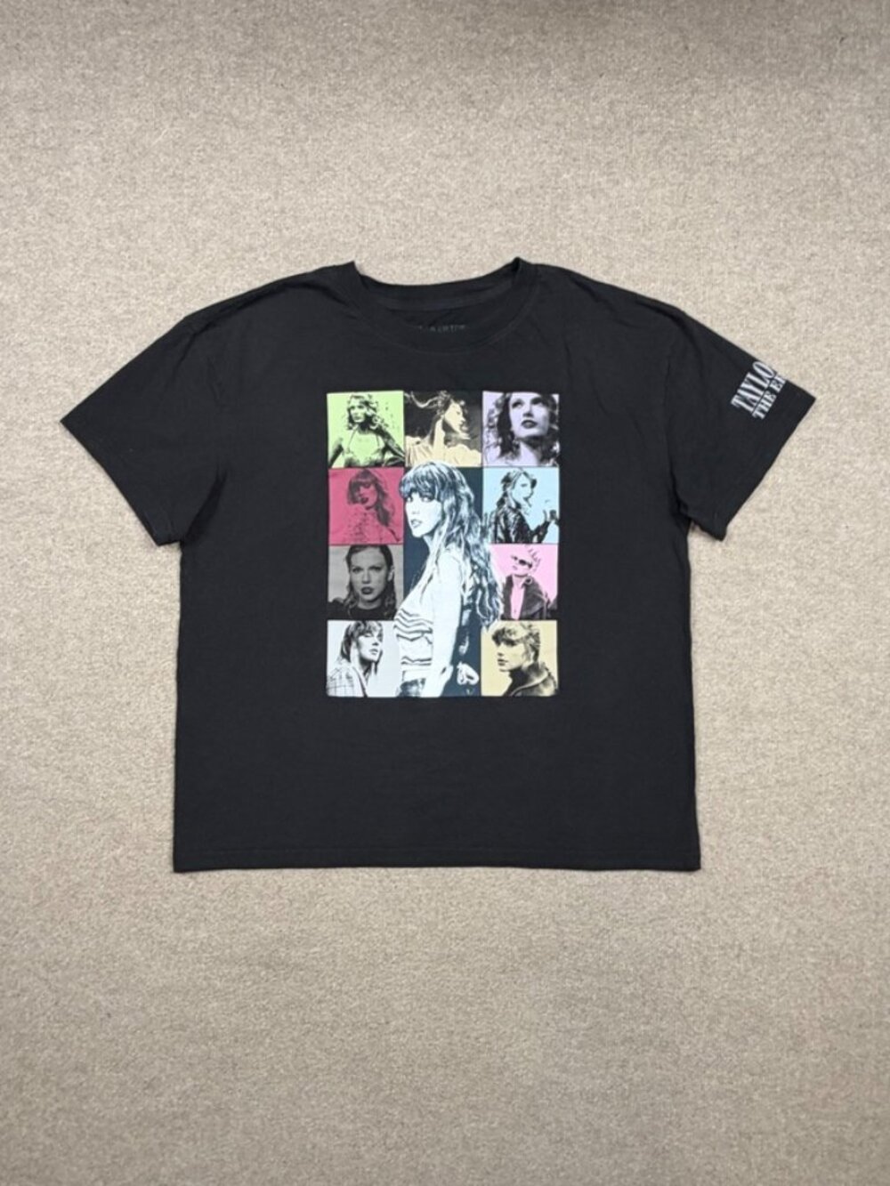 Taylor Swift Eras Tour T Shirt Women's Size L Black Short Sleeve